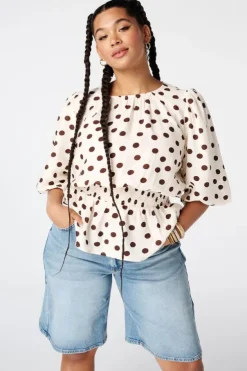 Blouse cintrée à pois