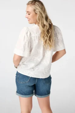 Blouse en coton avec broderie