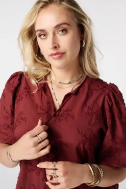 Blouse en coton avec broderie