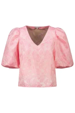 Blouse jacquard à imprimé floral