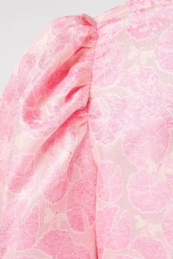 Blouse jacquard à imprimé floral