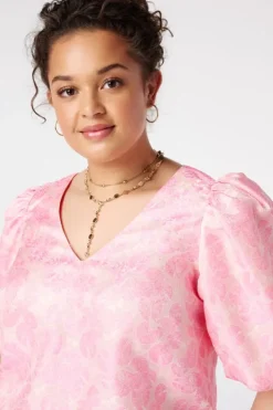Blouse jacquard à imprimé floral