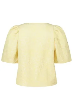 Blouse jacquard à manches bouffantes