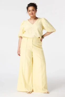 Blouse jacquard à manches bouffantes