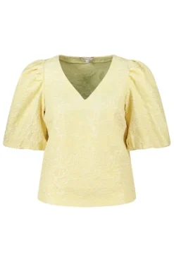 Blouse jacquard à manches bouffantes