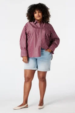 Blouse rayée avec perles