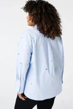 Blouse rayée avec perles