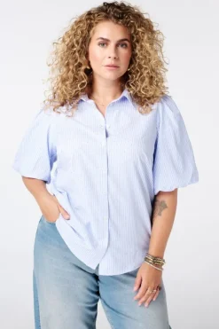 Blouse rayée avec strass