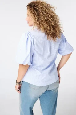 Blouse rayée avec strass