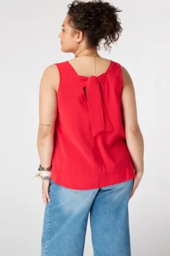 Blouse sans manches avec fermeture à nœud