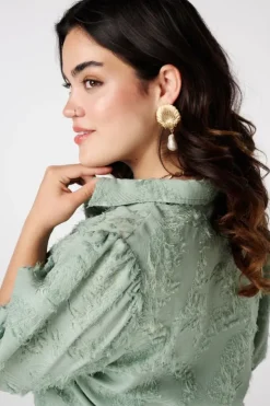 Blouse structurée à manches ballon