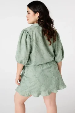 Blouse structurée à manches ballon