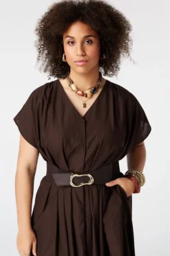 Ceinture élastique à la taille avec boucle organique