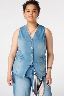 Gilet long en denim