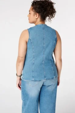 Gilet long en denim