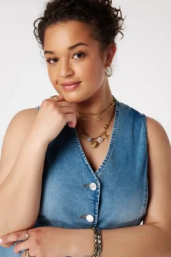 Gilet long en denim