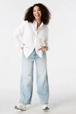 Jeans larges à taille haute