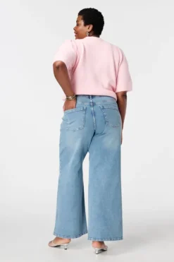 Jean wide leg avec perles