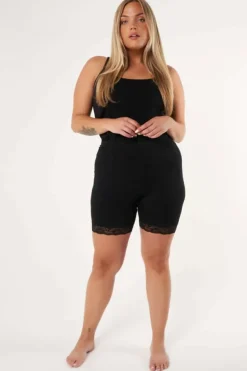 Lot de 2leggings courts avec dentelle