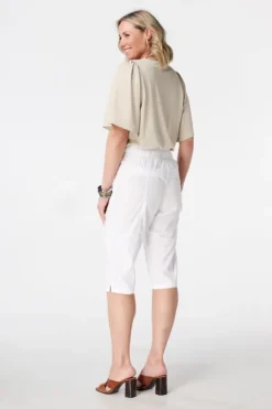 Pantalon capri avec taille élastique