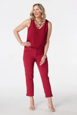 Pantalon droit à taille élastique