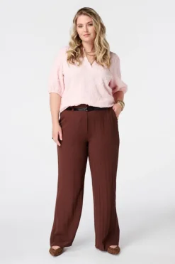 Pantalon en lin avec ceinture