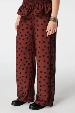 Pantalon à imprimé pois