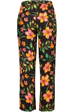 Pantalon à imprimé tropical