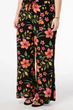 Pantalon à imprimé tropical