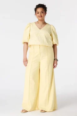 Pantalon wide leg avec coutures décoratives