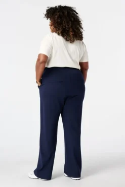 Pantalon wide leg avec taille élastique