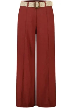 Pantalon wide leg en lin avec ceinture