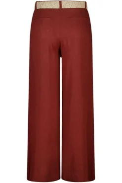 Pantalon wide leg en lin avec ceinture