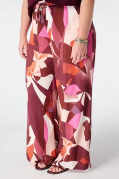 Pantalon wide leg à imprimé