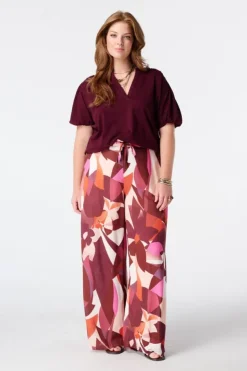 Pantalon wide leg à imprimé