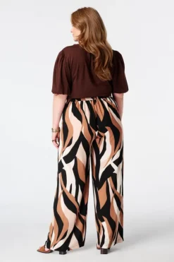 Pantalon wide leg à imprimé