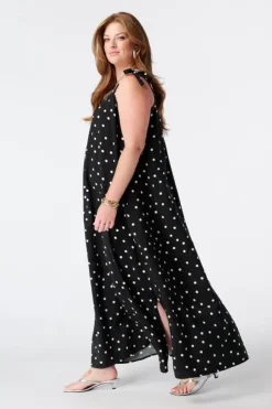 Robe maxi à pois