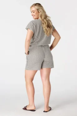Short bouclé avec imprimé