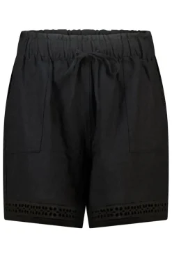 Short en lin avec taille élastique