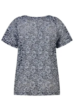 Top en dentelle à imprimé floral