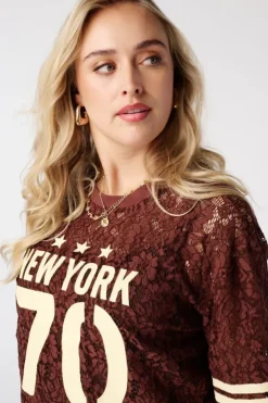 Top en dentelle style jersey