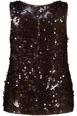 Top à paillettes sans manches