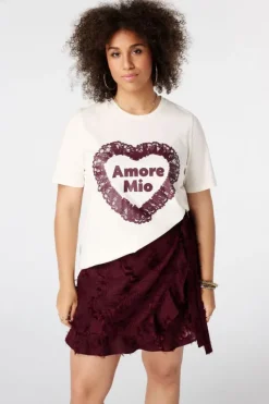 T shirt avec illustration en dentelle