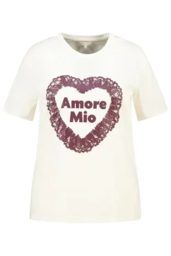 T shirt avec illustration en dentelle