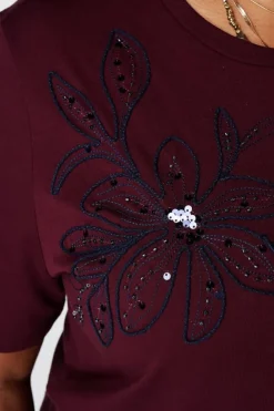 T shirt avec perles