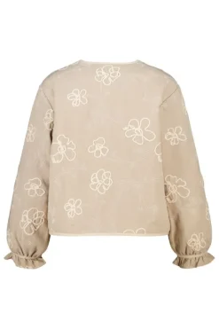 Veste avec fleurs brodées