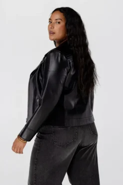 Veste de style motard en similicuir