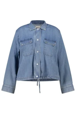 Veste en jean avec cordons à nouer
