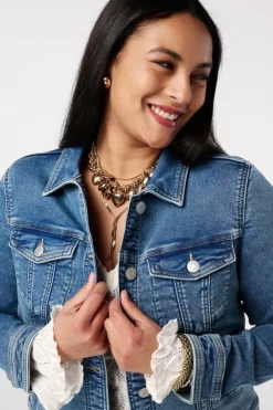 Veste en jean avec fermeture à boutons