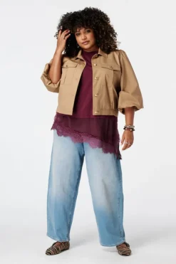 Veste utility avec manches bouffantes